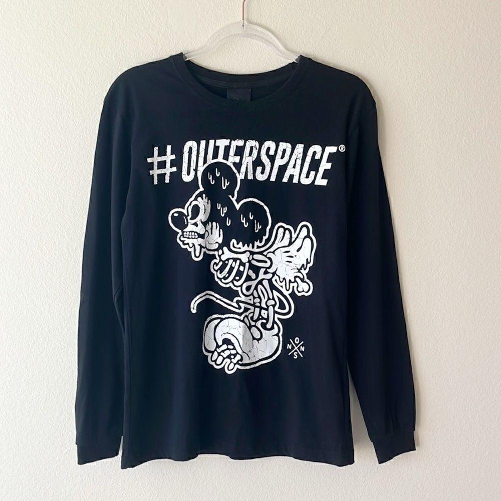 Outerspace Mickey Mouse Skeleton Long Sleeve Shirt